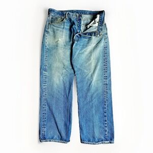 Vintage Levis 501 Jeans Mens 36x30 Blue Denim Pants Button Fly Faded Straight